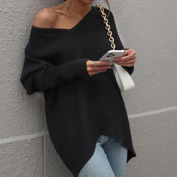 High quality oversize solid color sweater dress knitted women elegant long sleeve winter sweaters - Image 2