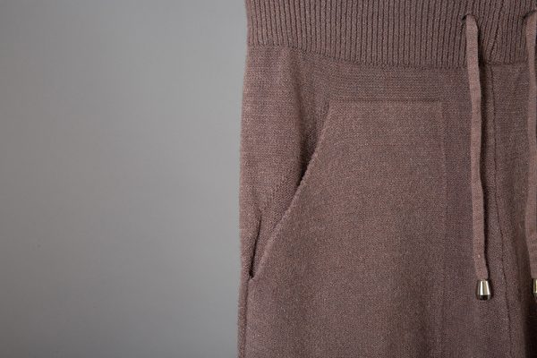 Elegant Cashmere Winter Warm Two Piece Knitted Set Loose Sweater high waist Pants woman Tracksuit - Image 3