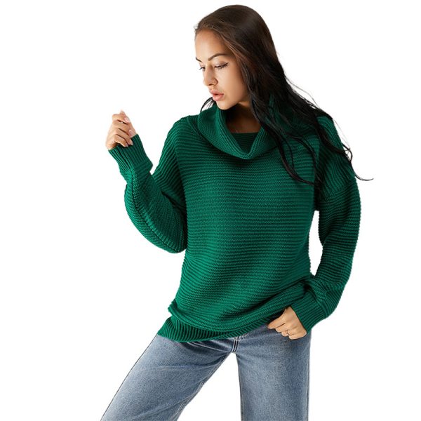 New design knitted women pullover winter tops turtleneck long sleeve solid color ladies sweaters - Image 6