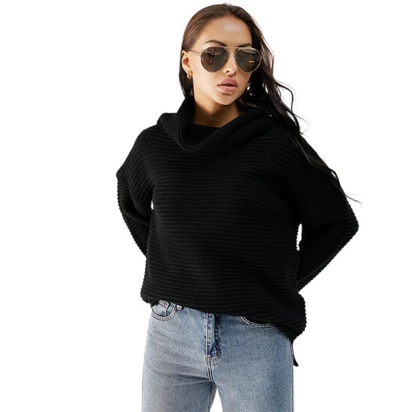 New design knitted women pullover winter tops turtleneck long sleeve solid color ladies sweaters - Image 2