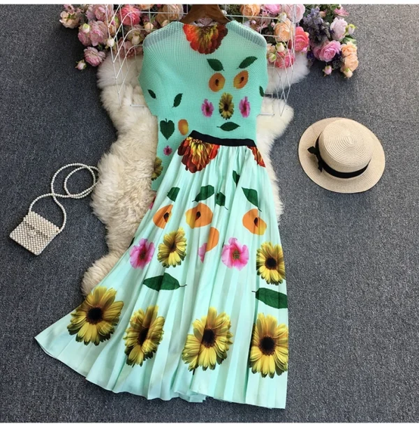 LE1302 Accept Miyake Pleated Casual Style Suit Boutique Women 2 Pieces Sets Short Sleeve Shirt Long Pleated Skirt - Image 5