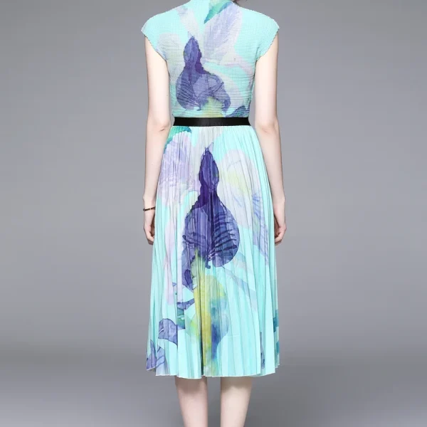 Catwalk Skirt Suit Women'S Elastic Corn Dyed Printed Knitted Waist Printed 3.2m Oversized Hemline Skirt 2-Piece Set - Image 4