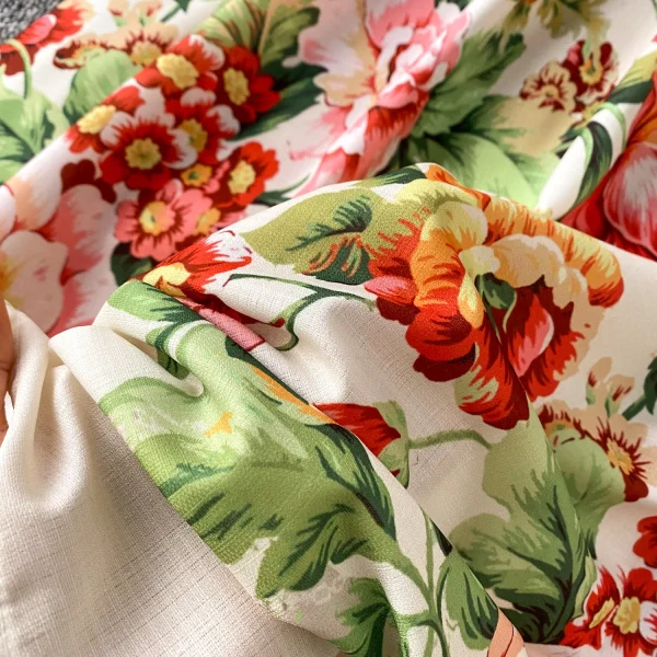 ZT1479 European Printed Dress Female Summer Lantern Sleeve Waist Single-breasted Luxury Unique Temperament Maxi Dress - Image 4