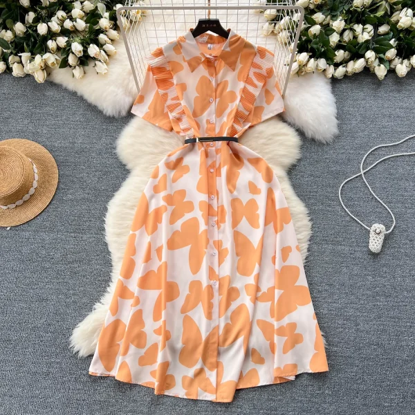 ZT1527 High-end Exquisite Dress Sweet Women's Dress 2025 Summer New Design Sense Floral Print Elegant Sexy Luxury Midi Dress - Image 3