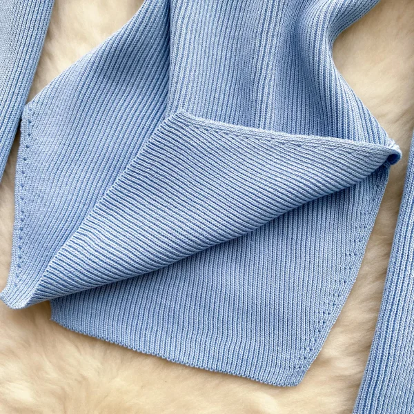 LE4760 Senior Sense Royal Pant Sets Sister Set Women'S Autumn Square Neck Knitwear High Waist Slimming Gauze Half Cake Skirt - Image 5