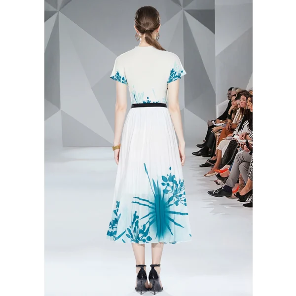 LE1337 Direct Plus Size Boutique Womens Print Skirts and Dresses Pleated 2 Piece Dresses Tops and Skirts Sets - Image 5