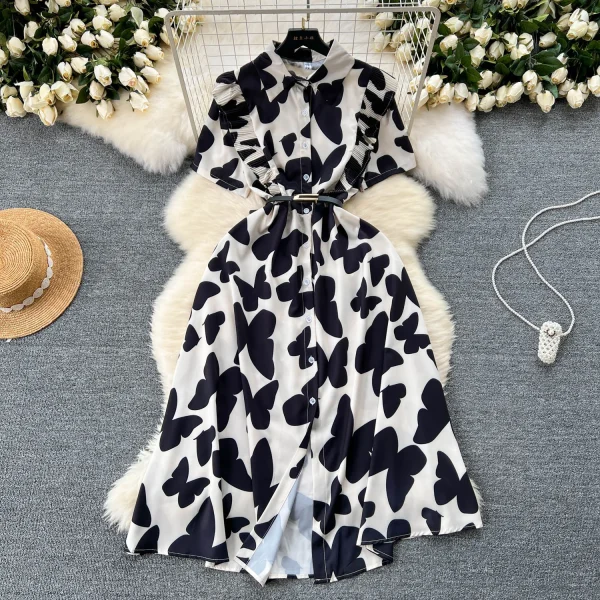 ZT1527 High-end Exquisite Dress Sweet Women's Dress 2025 Summer New Design Sense Floral Print Elegant Sexy Luxury Midi Dress - Image 2