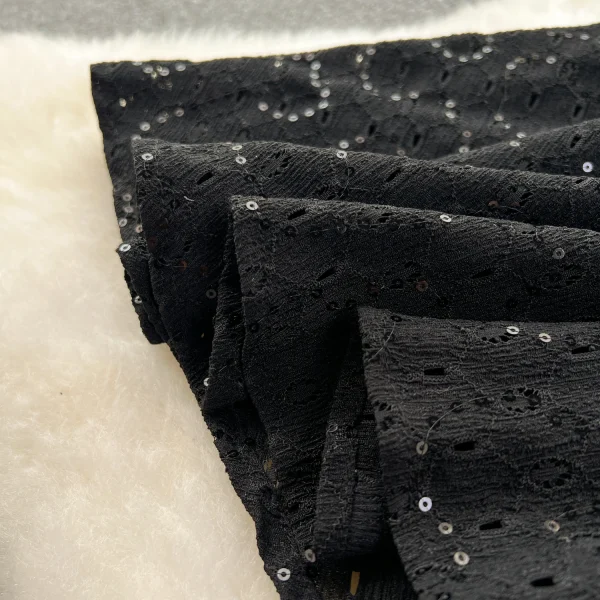 ZT1552 High-end Sense Luxury Niche Sequin Embroidery Fishtail See-through Mesh Puffle-sleeve Temperament Midi Dress Evening Gown - Image 4