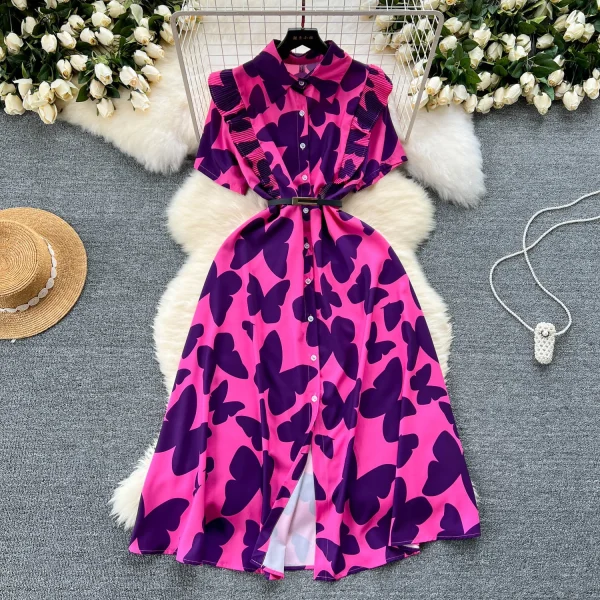 ZT1527 High-end Exquisite Dress Sweet Women's Dress 2025 Summer New Design Sense Floral Print Elegant Sexy Luxury Midi Dress
