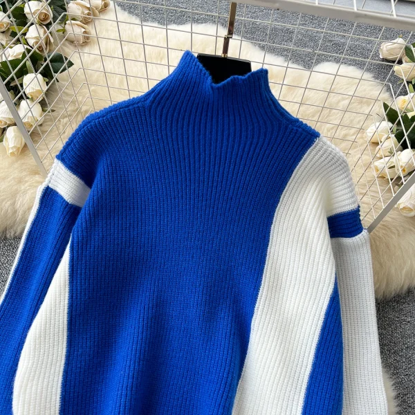 LW0145 Slouchy Sweater Women With Turtleneck Matching Color Sweater Women'S Two-Piece Tight Wrap Hip Skirt - Image 6