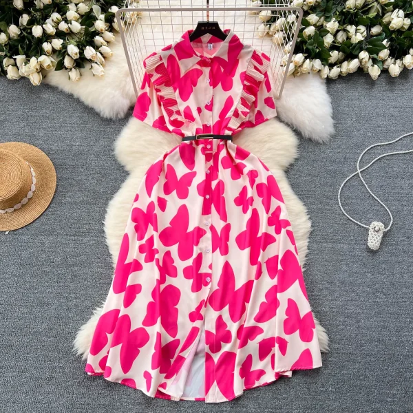 ZT1527 High-end Exquisite Dress Sweet Women's Dress 2025 Summer New Design Sense Floral Print Elegant Sexy Luxury Midi Dress - Image 5