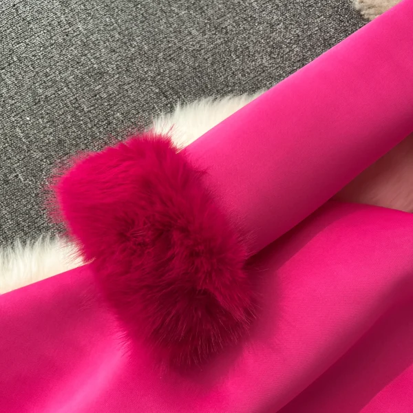 ZT1546 Female Birthday Party Evening Gown Banquetelegant Luxury  High-end Exquisite Waist Fur-patchwork Dress Midi Dress - Image 5