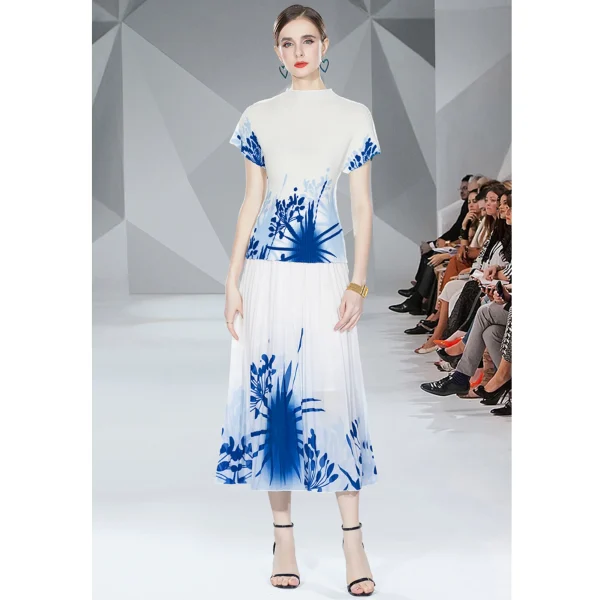 LE1337 Direct Plus Size Boutique Womens Print Skirts and Dresses Pleated 2 Piece Dresses Tops and Skirts Sets - Image 6